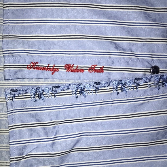 Robert Graham Dress Shirt Burton Down Striped - Picture 6 of 8